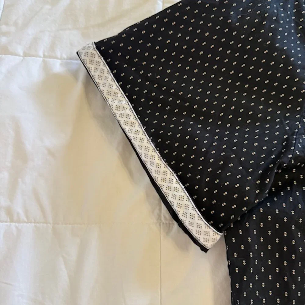 Craft & Flow Shirt Black Geometric Print Rolled Short Sleeve Stretch Size 3XL - Picture 9 of 9